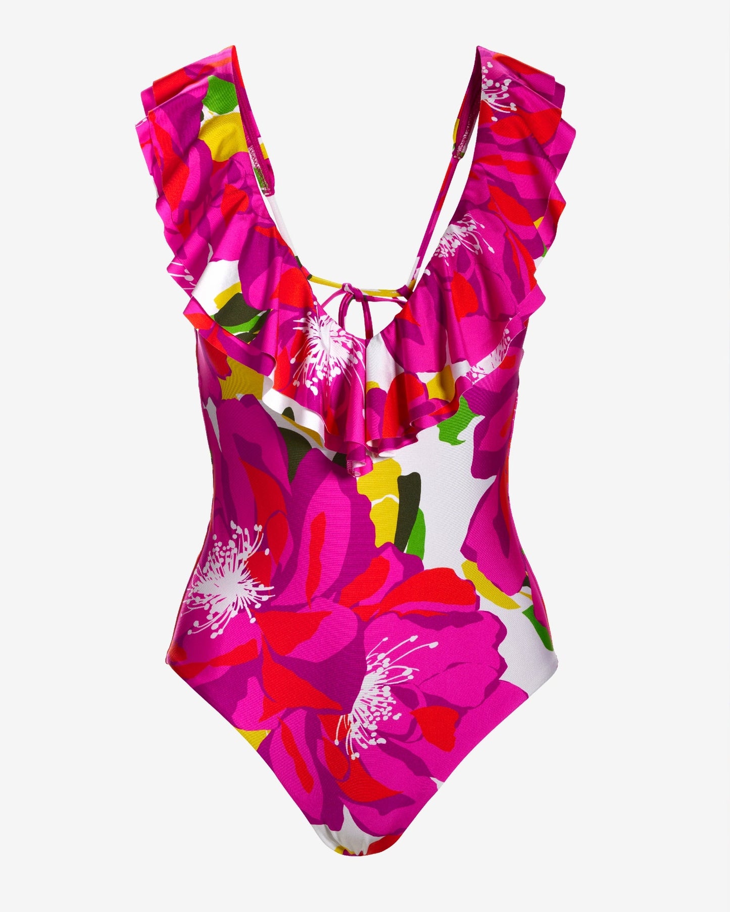 Exploded Floral Ruffle One Piece Multi