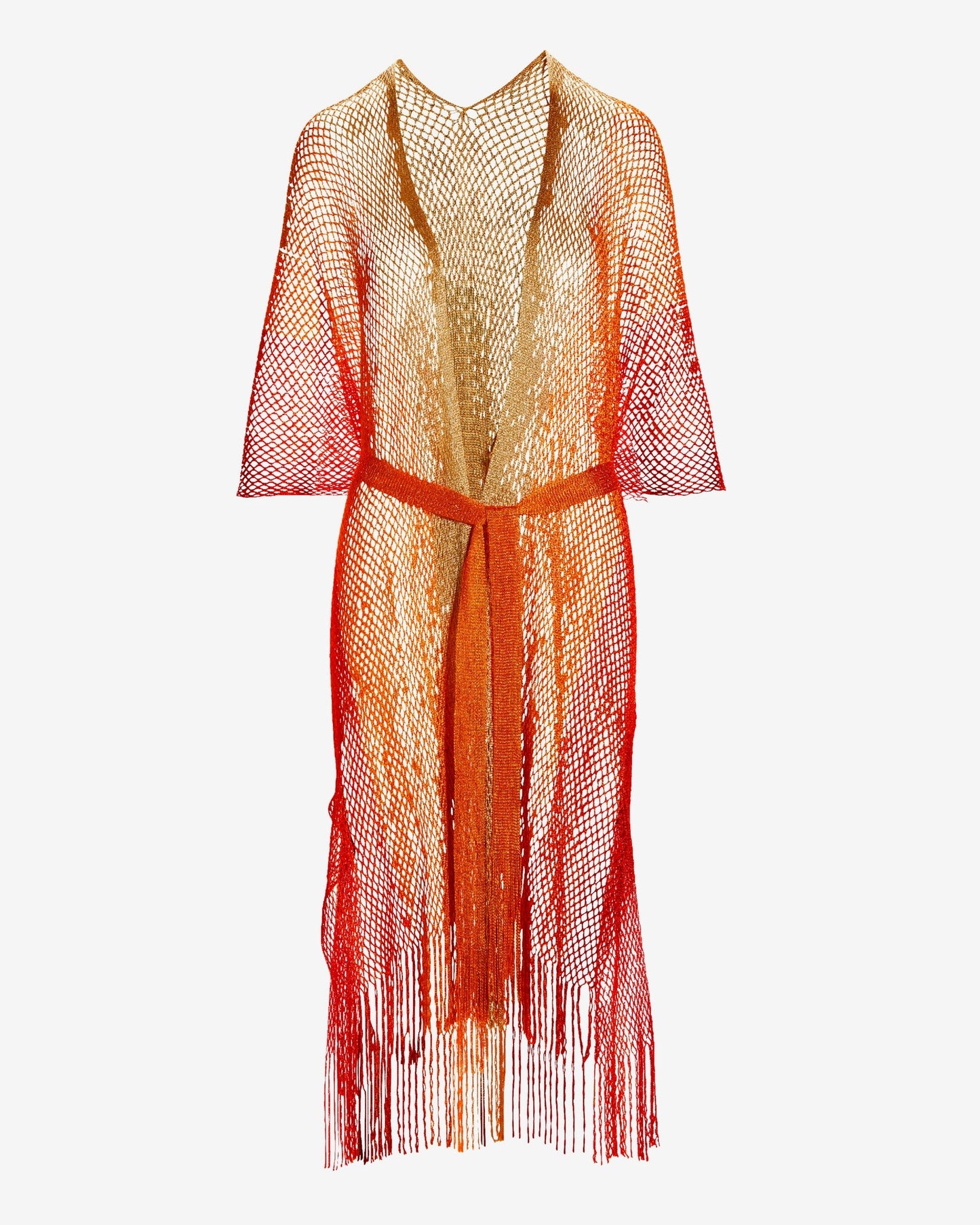 Metallic Fringe Coverup Gold/Orange